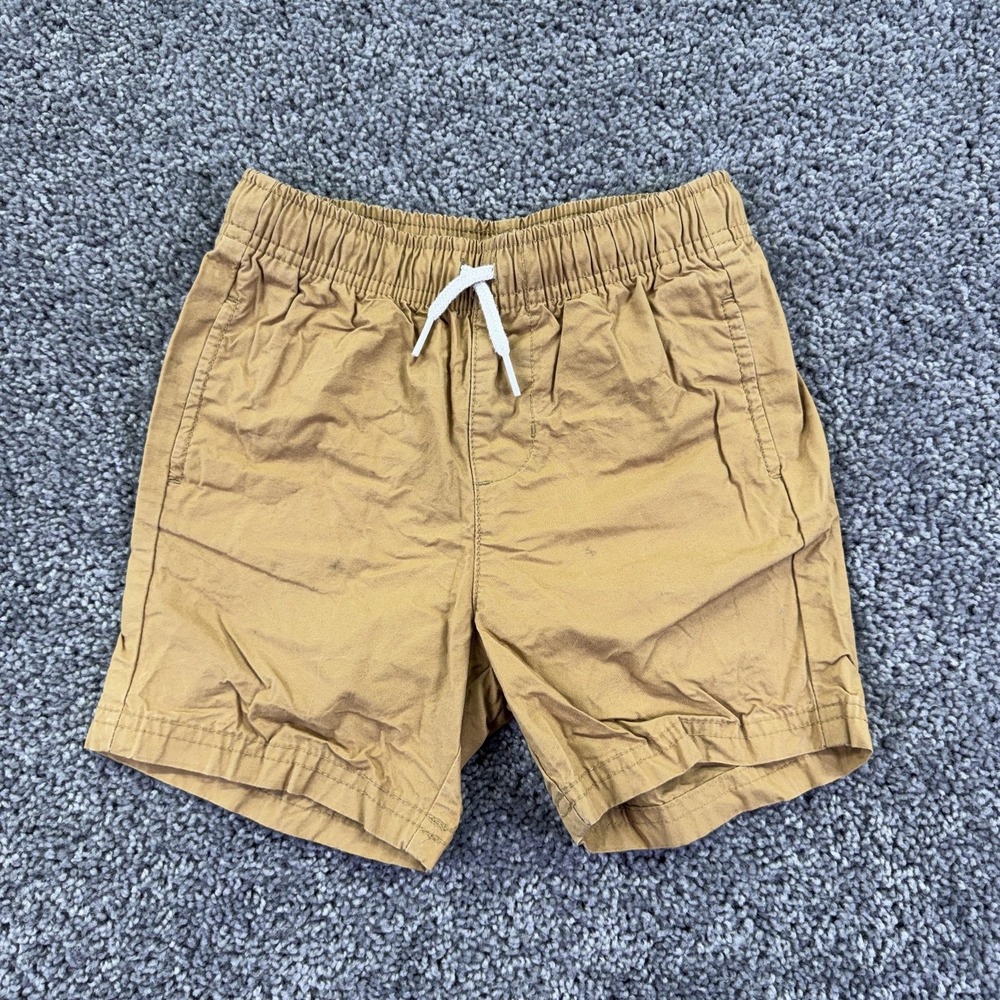 Old Navy Shorts Kids 3T Brown Chino Twill Elastic Waist Drawstring Casual Summer
